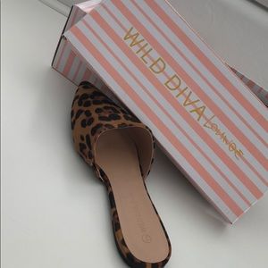 Leopard Mule Slides